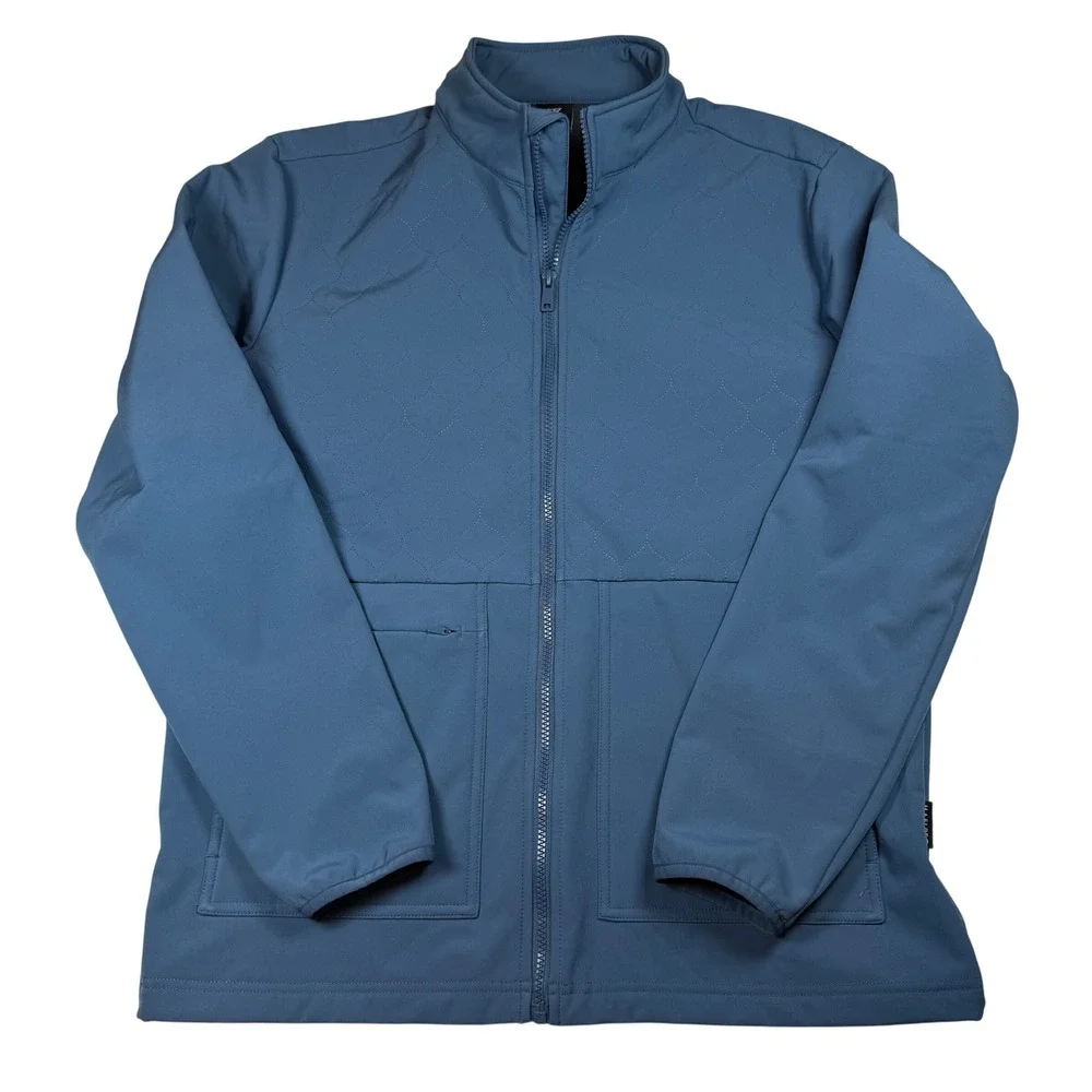 Maelreg Performance Mens Blue Quilted Softshell Fleece Lined Full Zip Jacket M